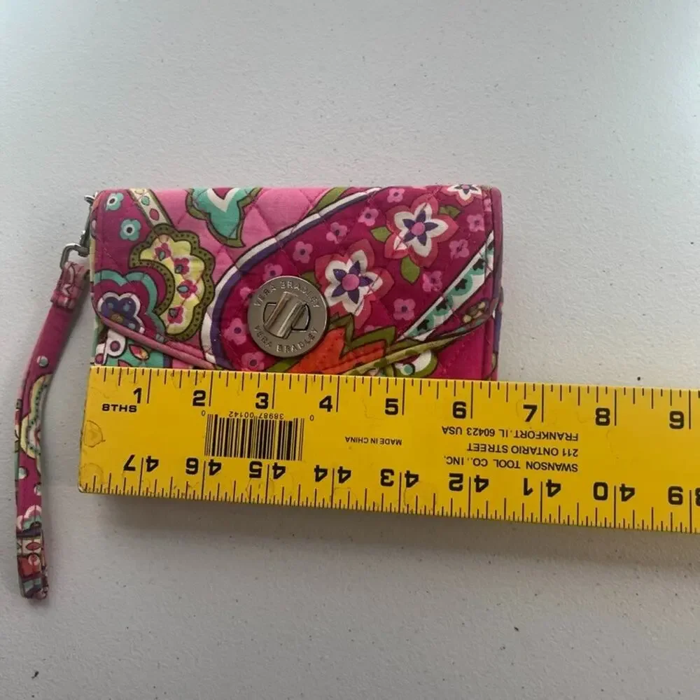 Vera Bradley Pink Paisley Hand Clutch With Removable Hand Strap